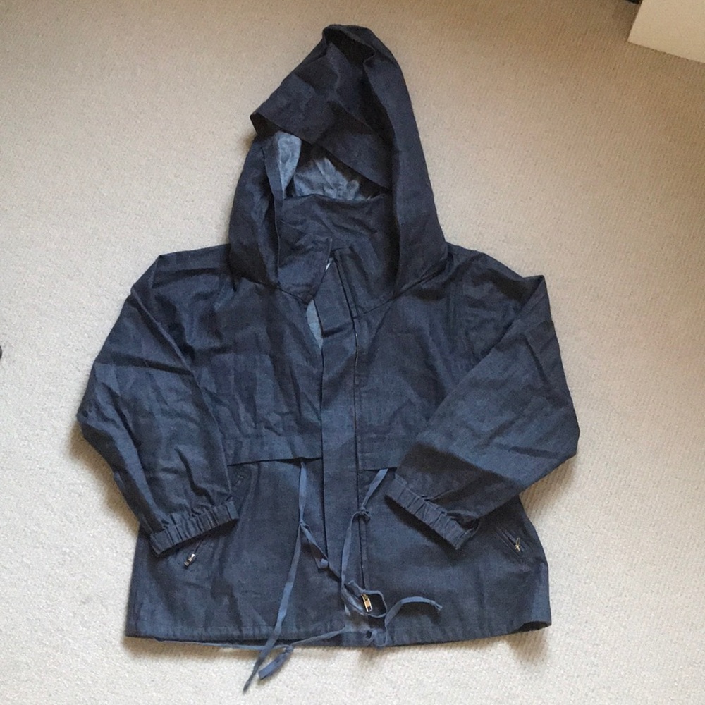 Blue linen/ polyester jacket